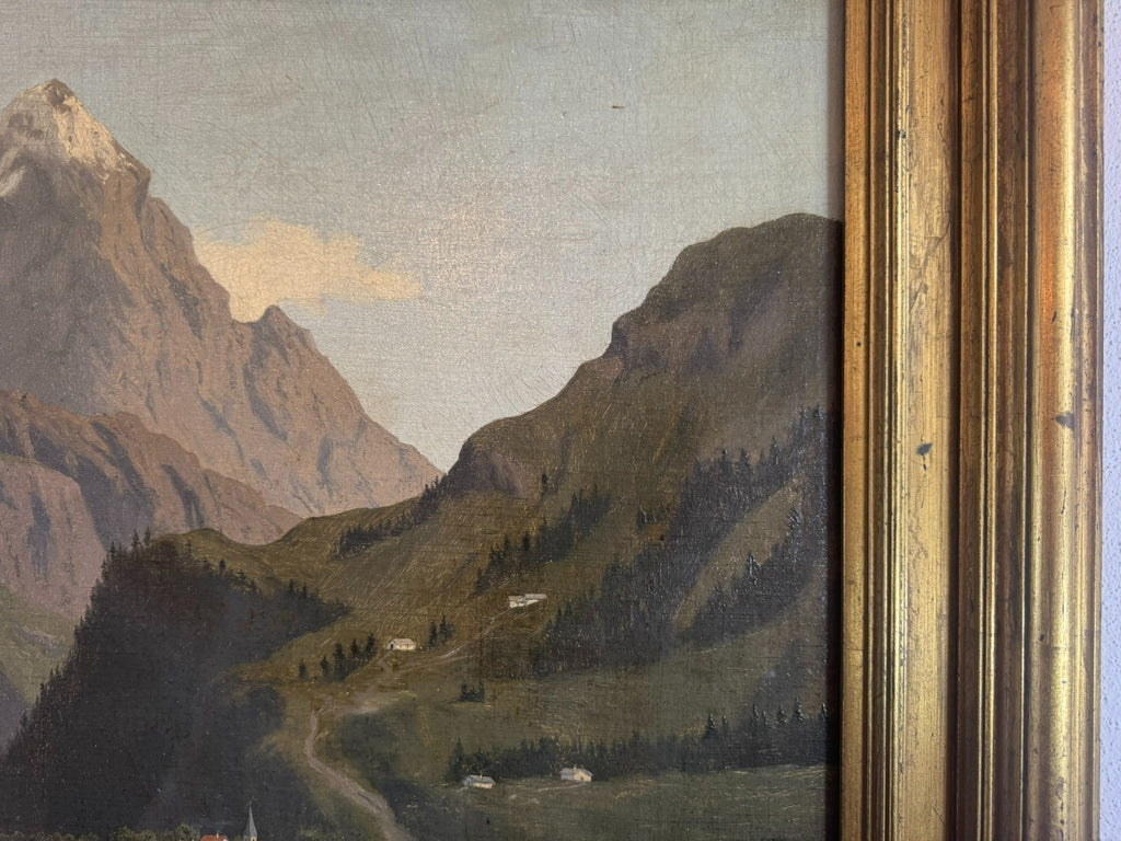 Antikes Ölgemälde Landschaft auf der Hochalm Carl Hasch (1834-1897) 115x88cm