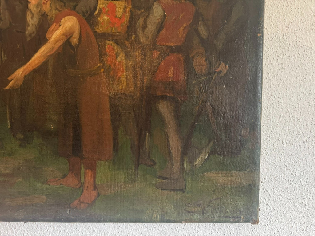 Ölgemälde König und Bauern von Ernst Sigismund Witkamp (1854-1897)