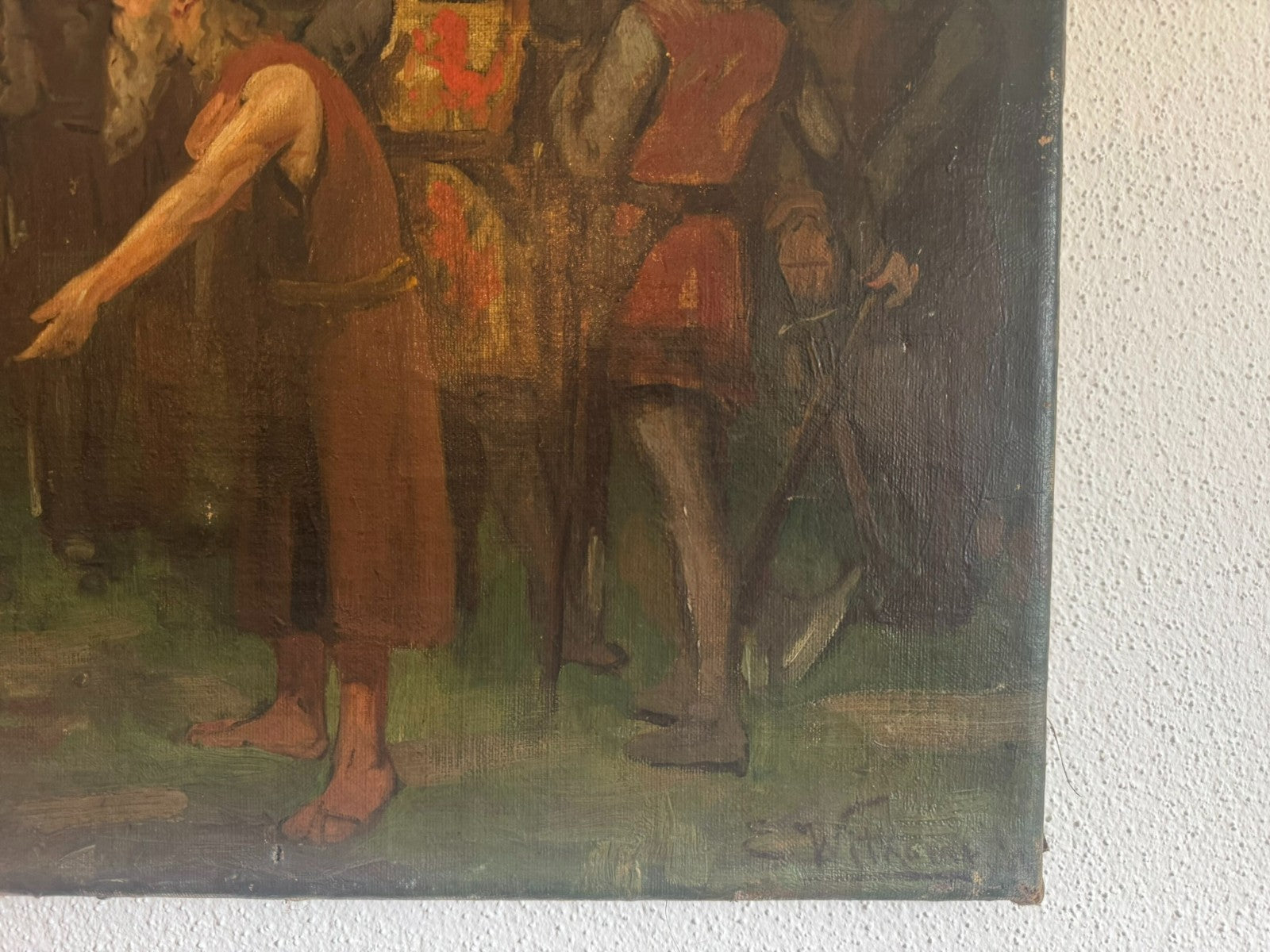 Ölgemälde König und Bauern von Ernst Sigismund Witkamp (1854-1897)