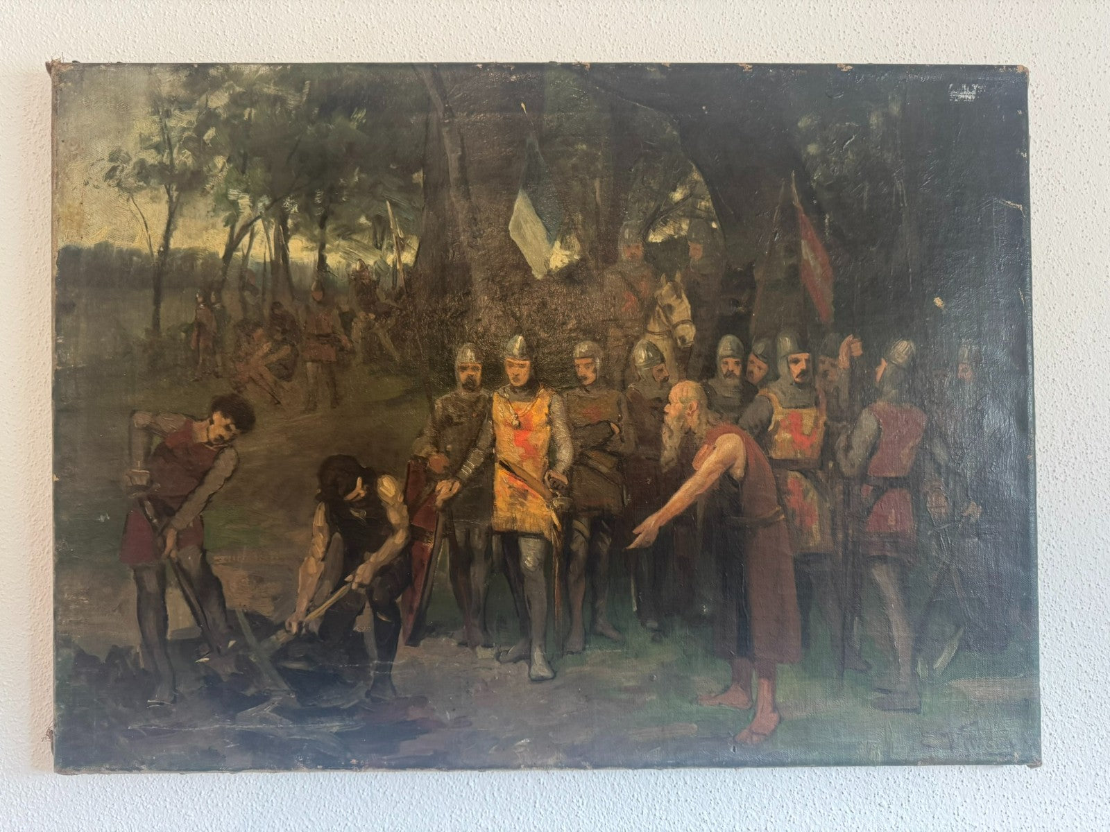 ÖLGEMÄLDE KÖNIG UND BAUERN VON Ernst Sigismund WITKAMP (1854-1897)