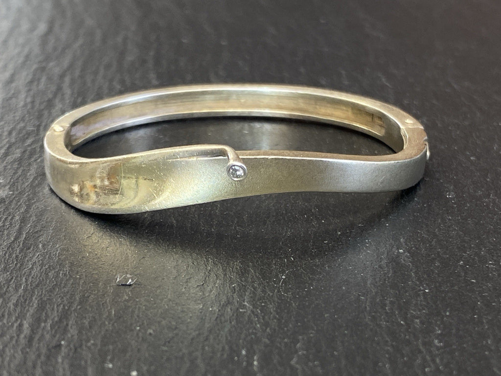 Armreif Armband 925 Sterling Silber Melée Diamant 0,03ct ca 23,53g