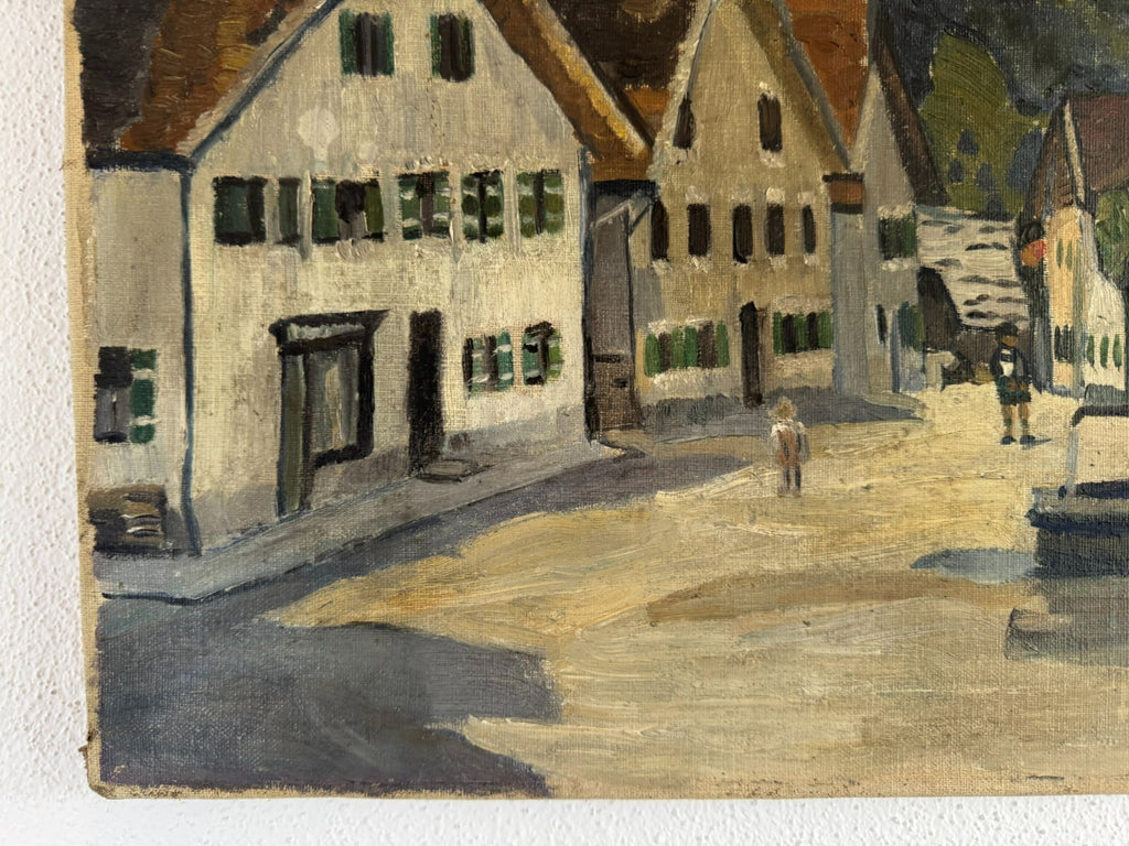Ölgemälde Stadt Ansicht signiert E. Pick
