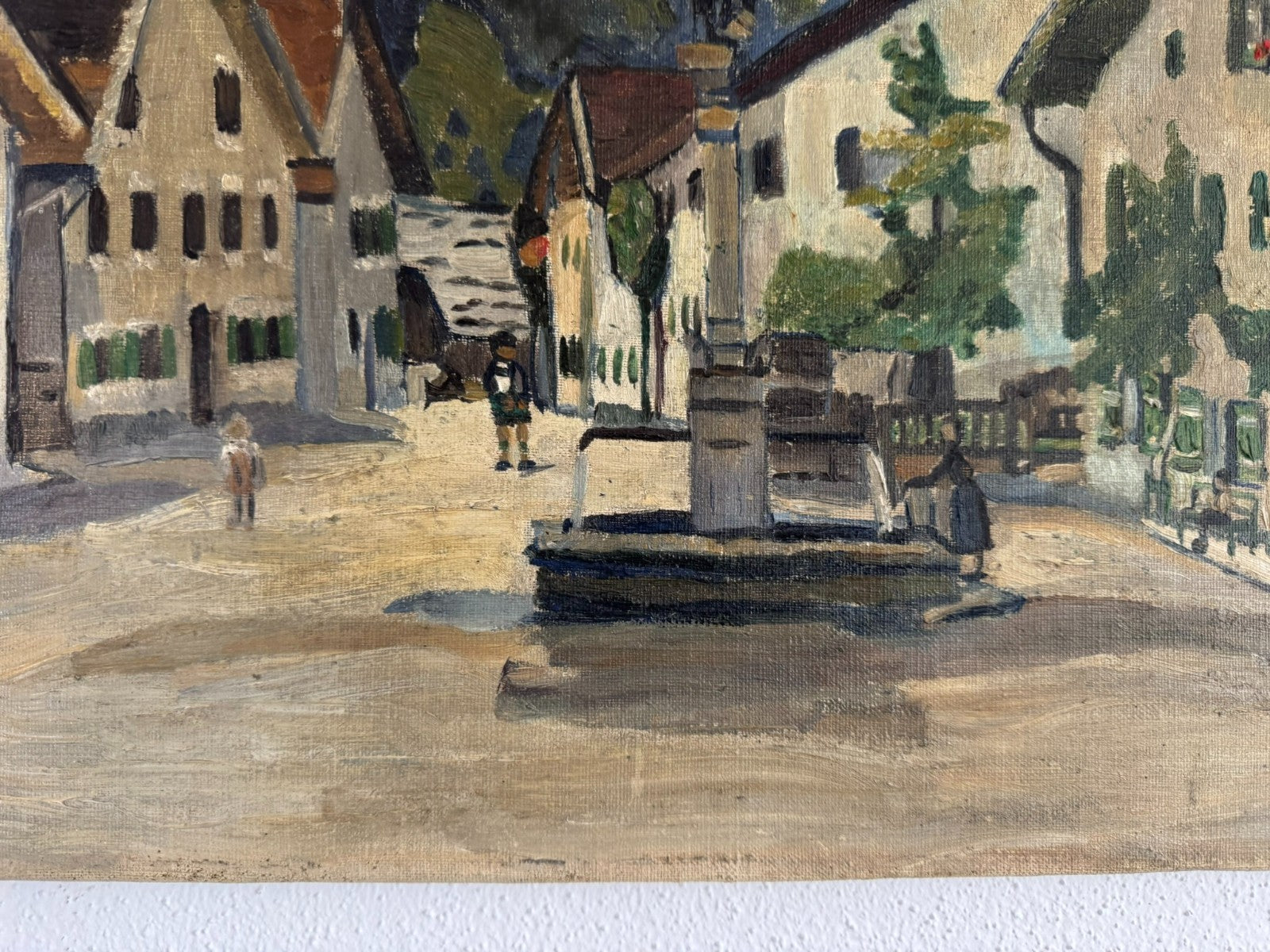 Ölgemälde Stadt Ansicht signiert E. Pick