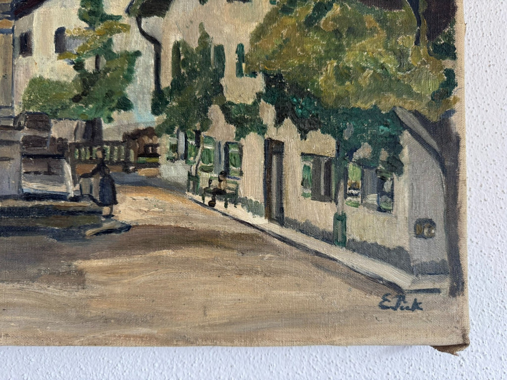 Ölgemälde Stadt Ansicht signiert E. Pick
