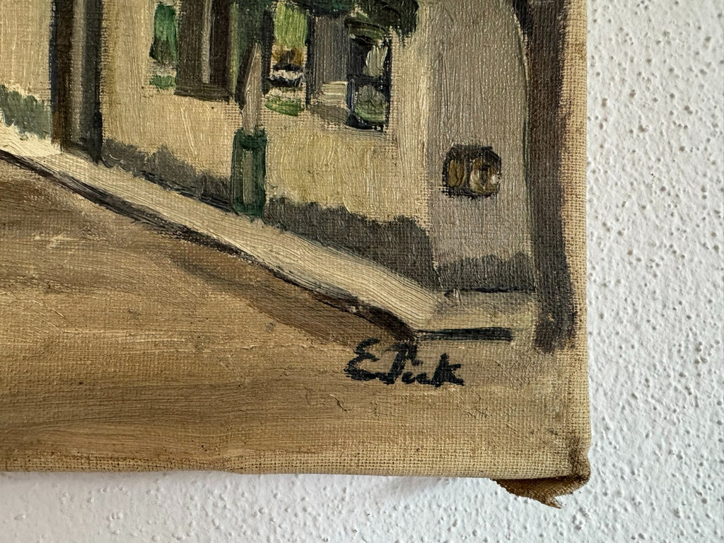 Ölgemälde Stadt Ansicht signiert E. Pick