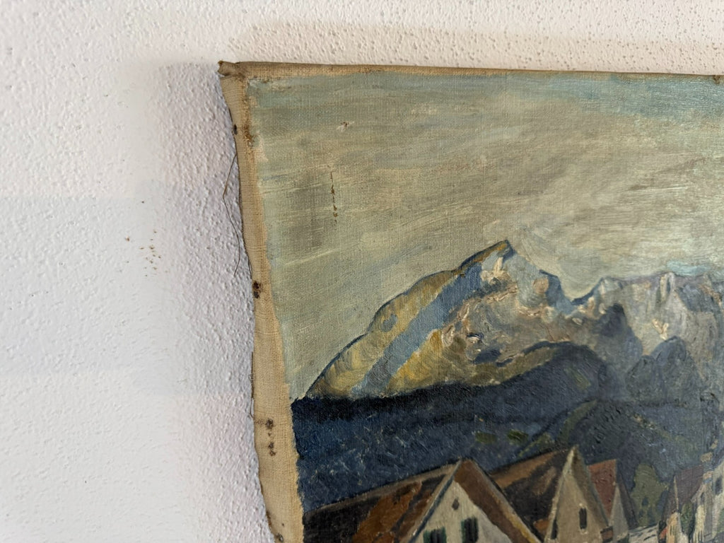 Ölgemälde Stadt Ansicht signiert E. Pick