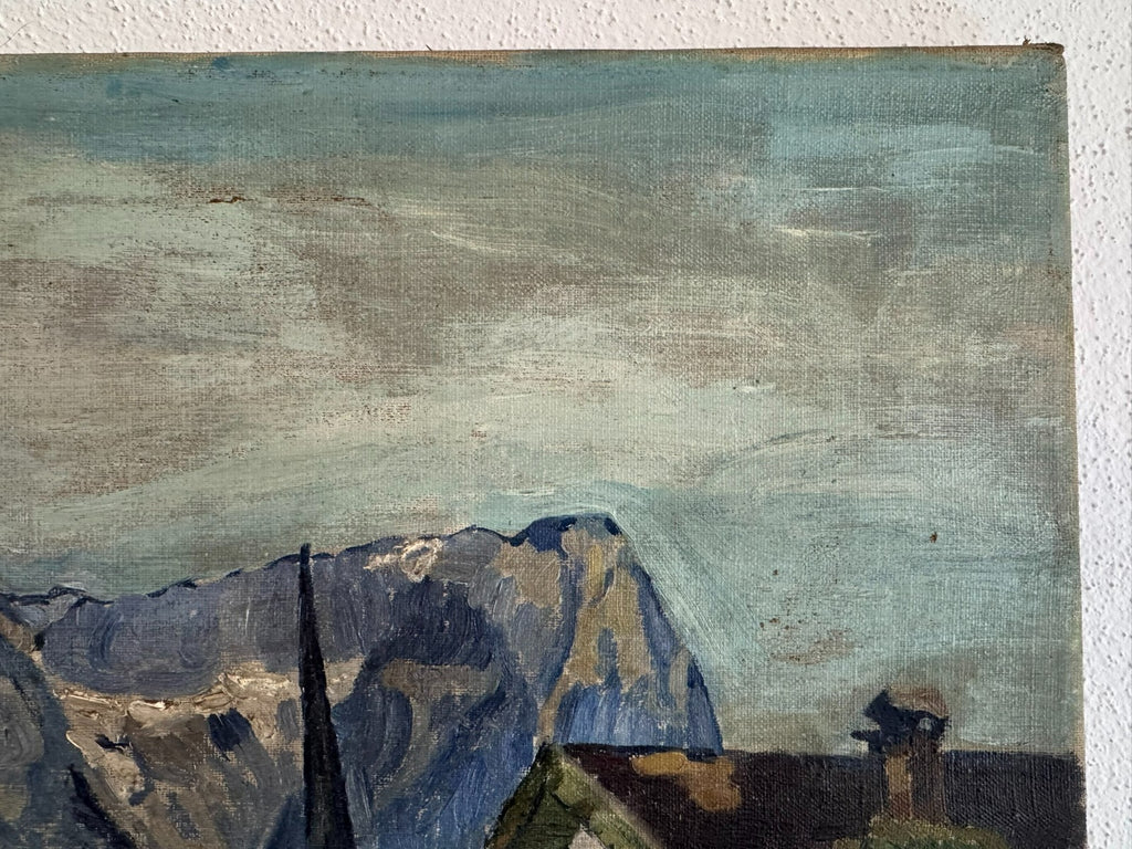Ölgemälde Stadt Ansicht signiert E. Pick
