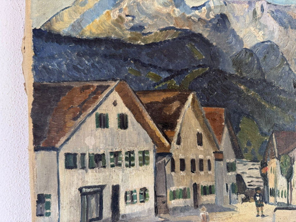 Ölgemälde Stadt Ansicht signiert E. Pick