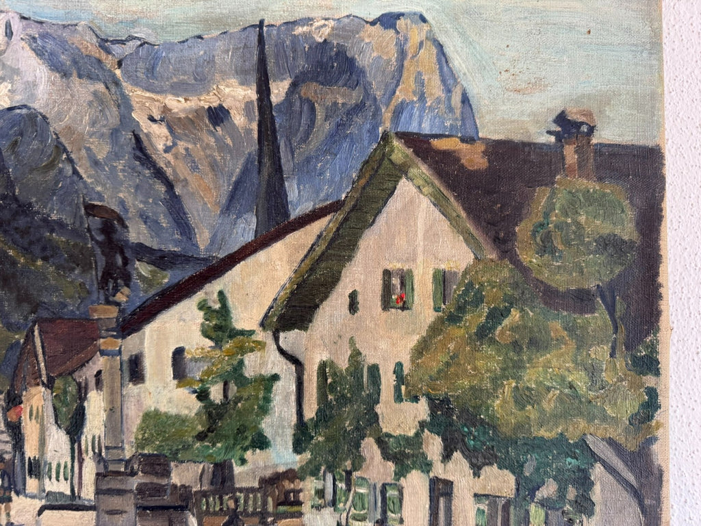 Ölgemälde Stadt Ansicht signiert E. Pick