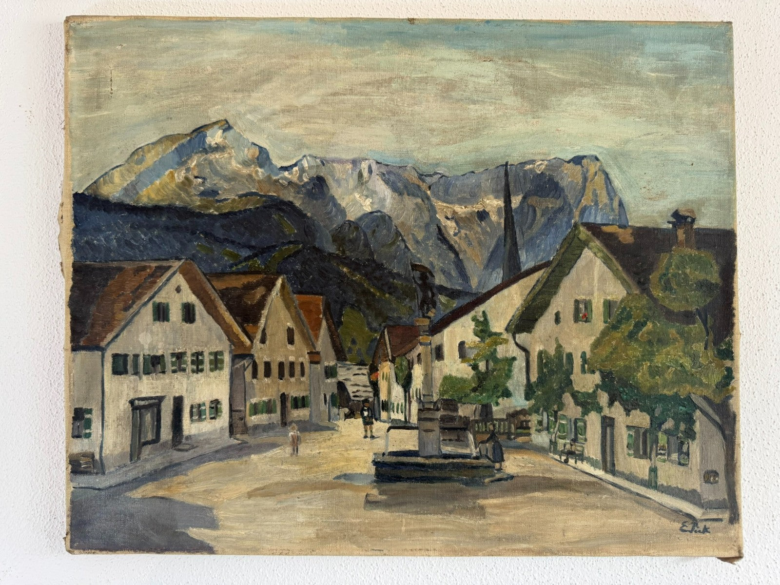 ÖLGEMÄLDE STADT ANSICHT SIGNIERT E. PICK
