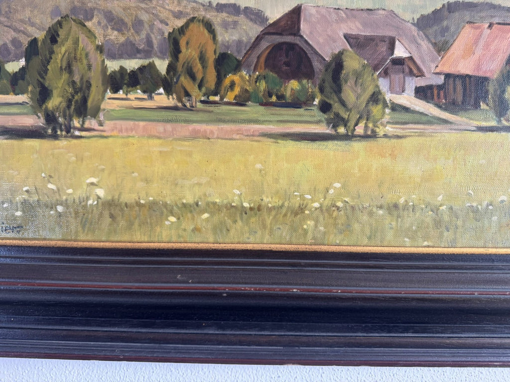 Ölgemälde Landschaft Thörishaus bei Bern signiert Willy Monnier (1909-1981)