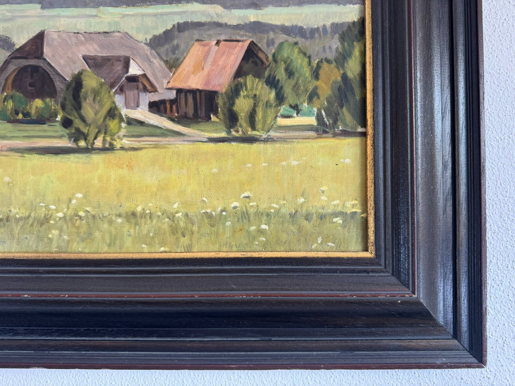 Ölgemälde Landschaft Thörishaus bei Bern signiert Willy Monnier (1909-1981)