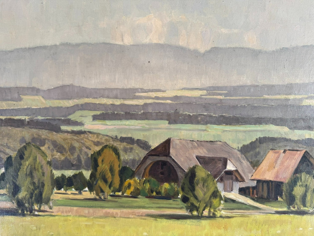 Ölgemälde Landschaft Thörishaus bei Bern signiert Willy Monnier (1909-1981)