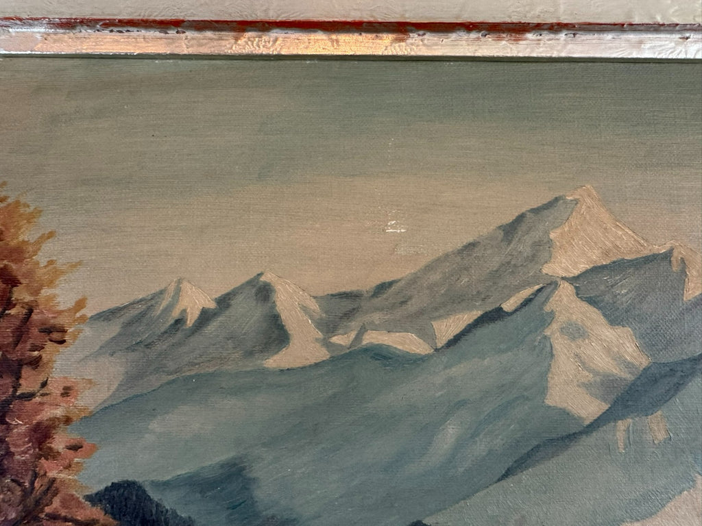 Antikes Ölgemälde Landschaft im Winter signiert M Breher 1941