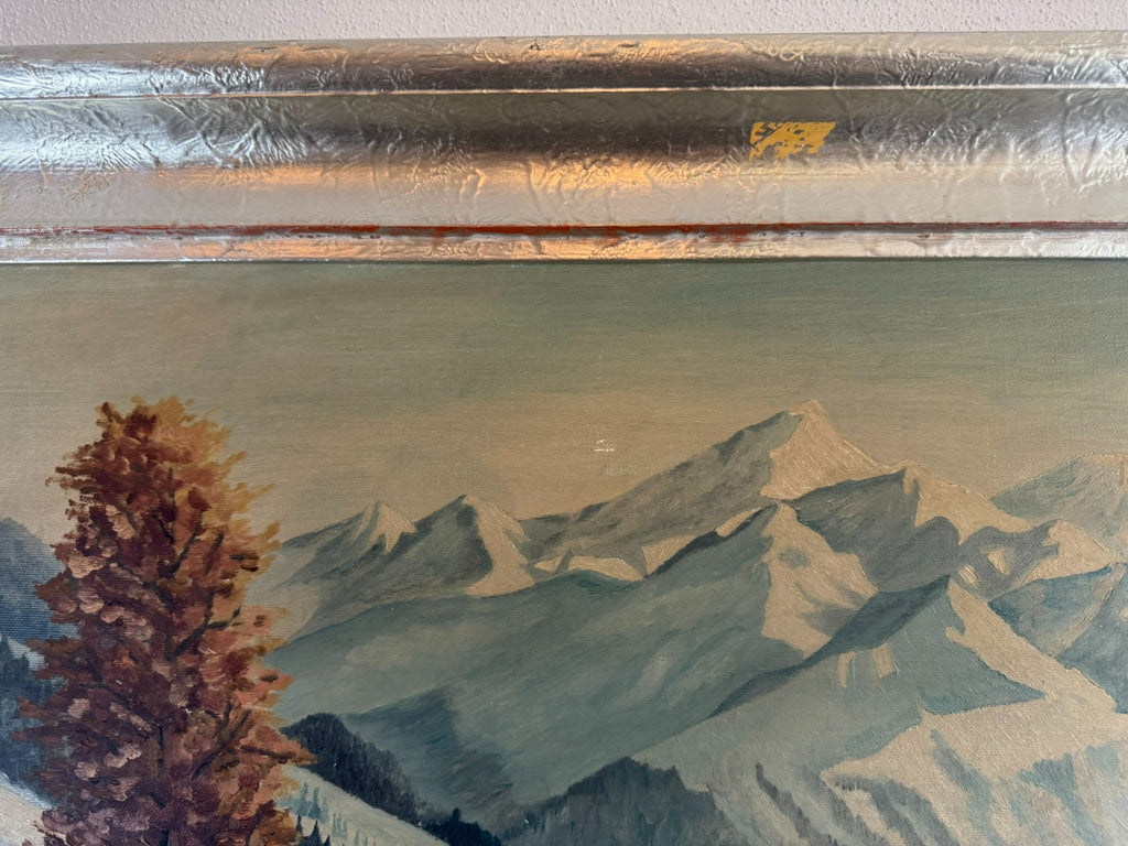 Antikes Ölgemälde Landschaft im Winter signiert M Breher 1941