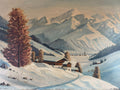 ANTIKES ÖLGEMÄLDE LANDSCHAFT IM WINTER SIGNIERT M BREHER 1941