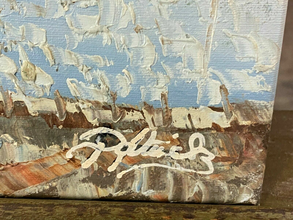 Ölgemälde Hafen Landschaft signiert Impressionistisches Gemälde Seefahrt