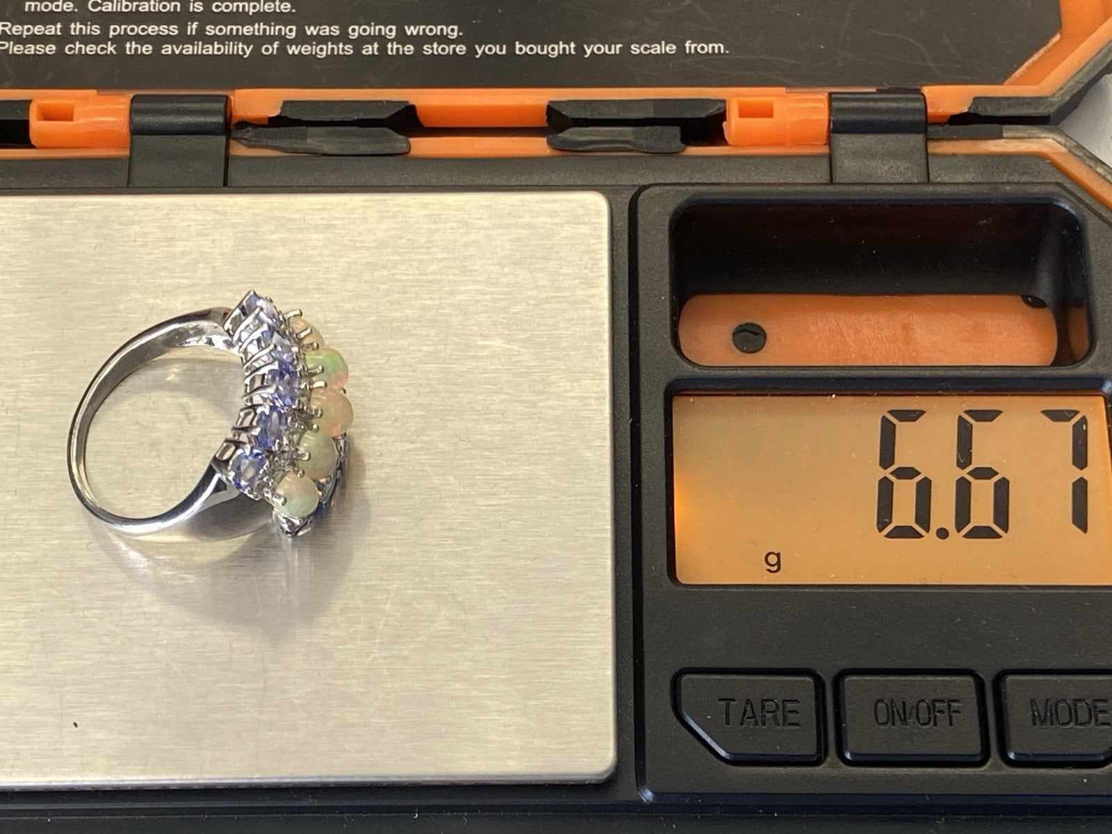 Ring 925 Sterling Silber Opal Edelopal Glas Glassteine Spinell Grösse 59,5