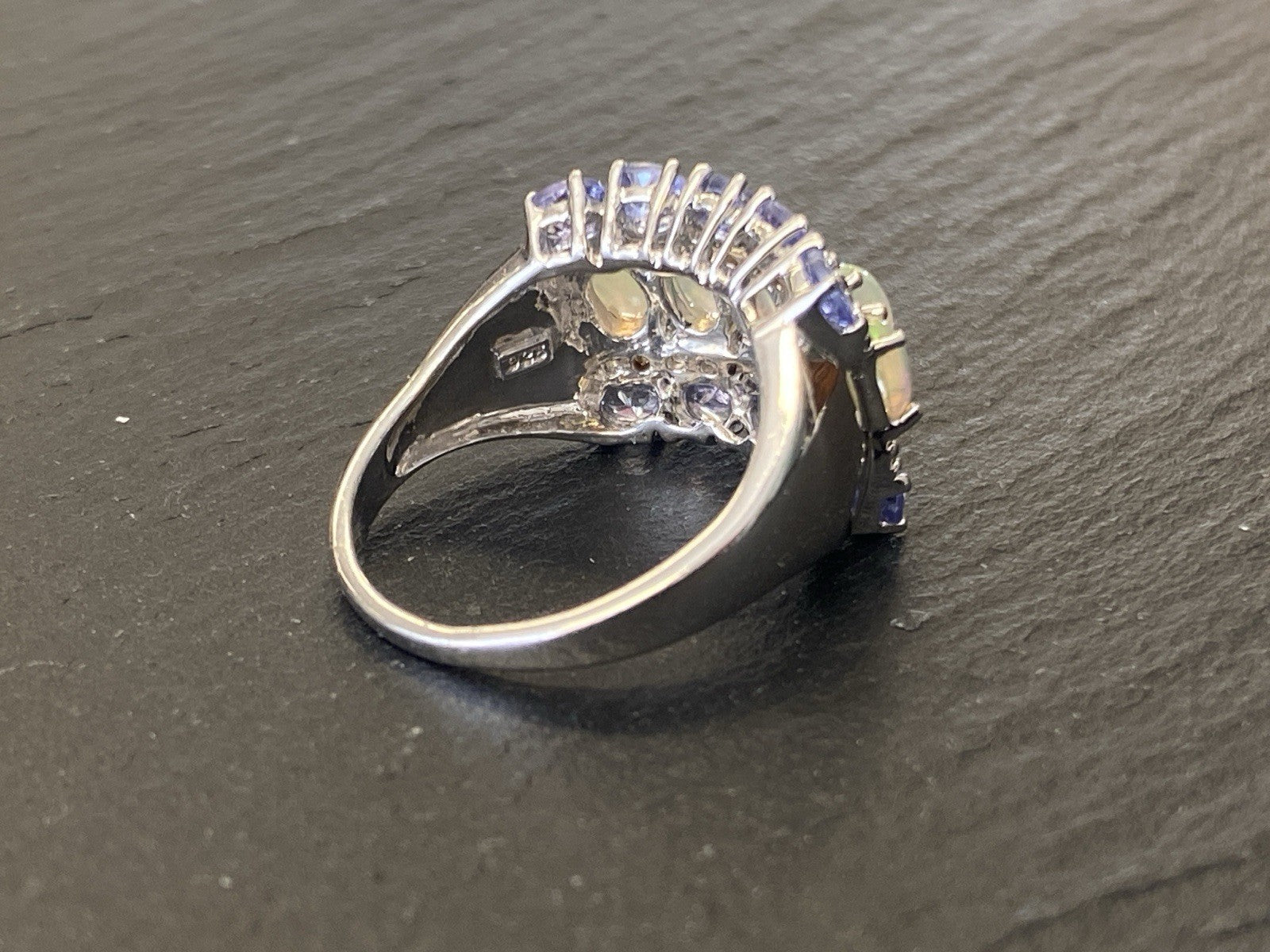 Ring 925 Sterling Silber Opal Edelopal Glas Glassteine Spinell Grösse 59,5