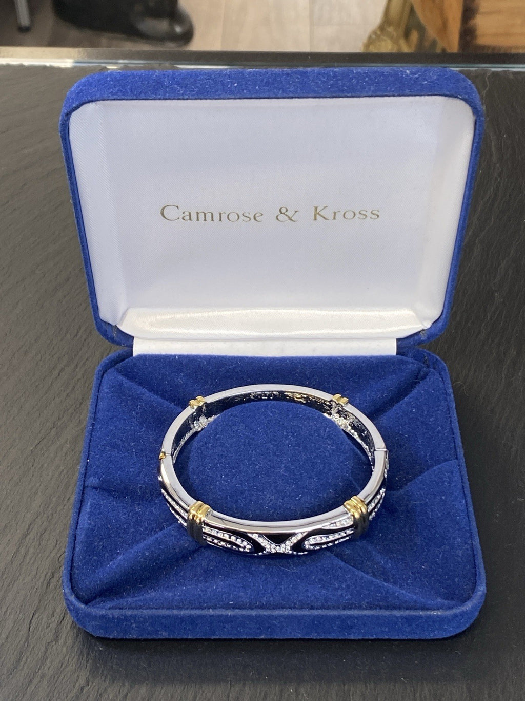 Außergewöhnlicher Armreif Camrose &amp; Kross Glas Jbk Emaille Kennedy Nachahmung