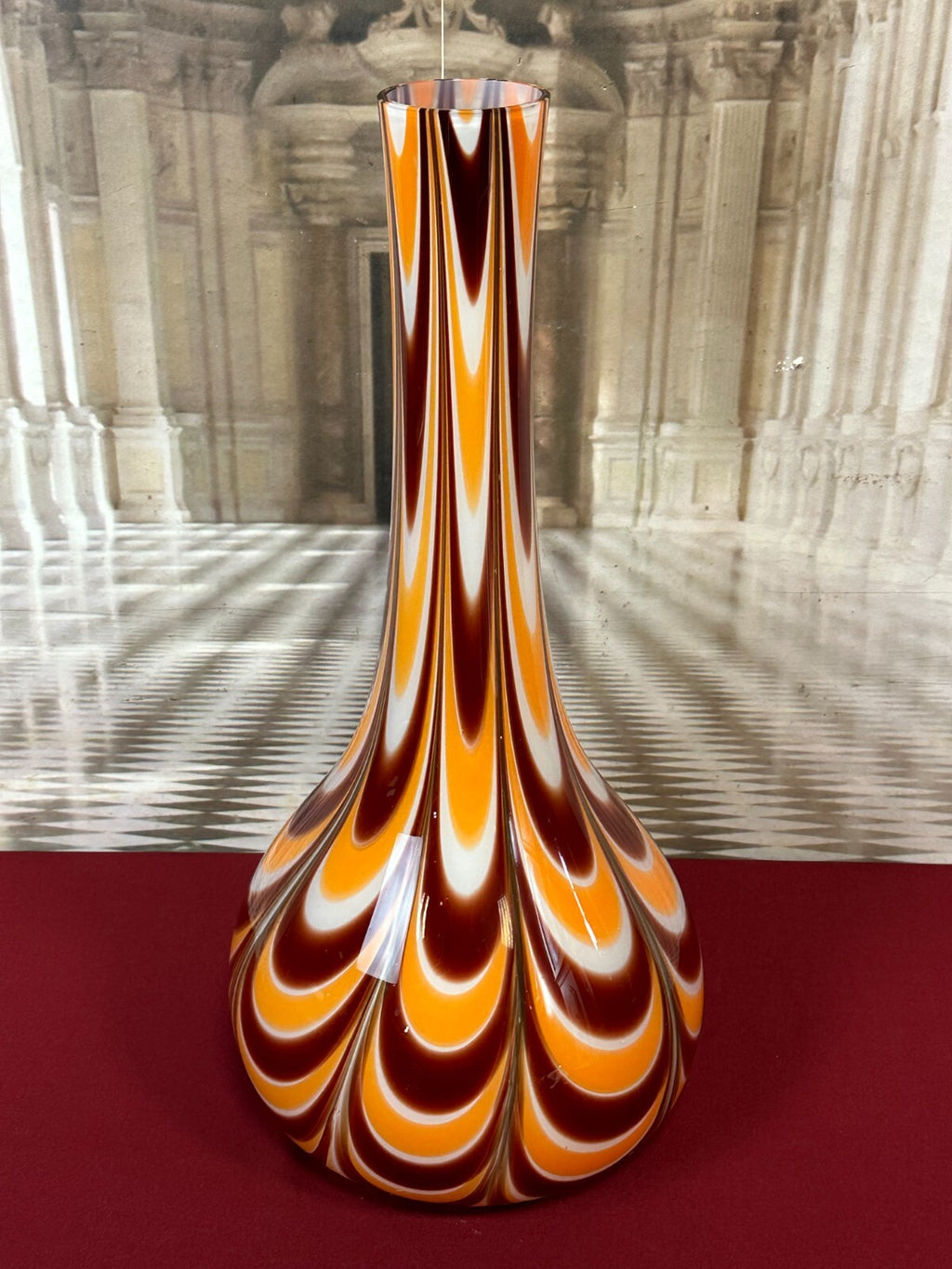 Vintage Bodenvase grosse Vase aus Glas Lollipop Space Age Schott Zwiesel 62x28cm