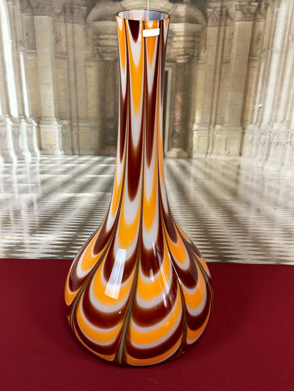 Vintage Bodenvase grosse Vase aus Glas Lollipop Space Age Schott Zwiesel 62x28cm