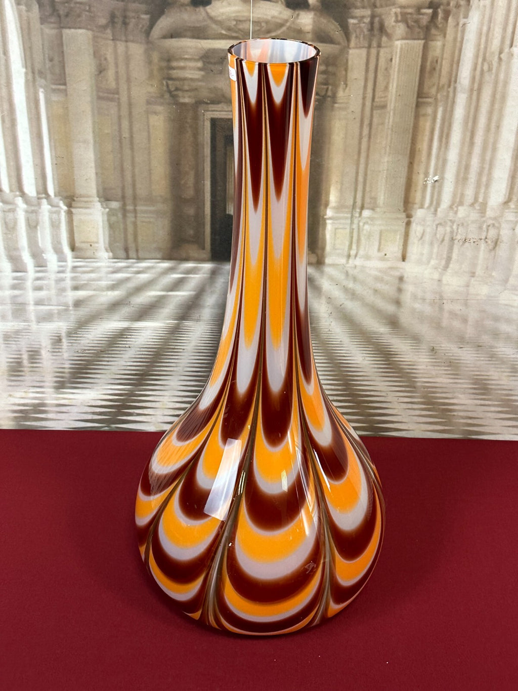Vintage Bodenvase grosse Vase aus Glas Lollipop Space Age Schott Zwiesel 62x28cm