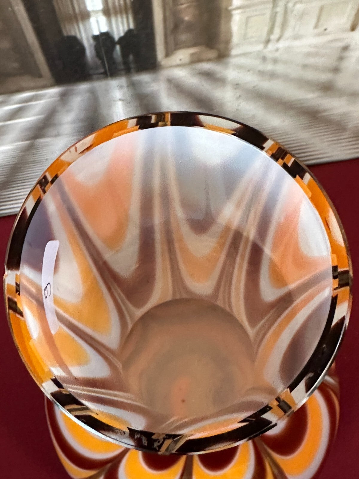 Vintage Bodenvase grosse Vase aus Glas Lollipop Space Age Schott Zwiesel 62x28cm