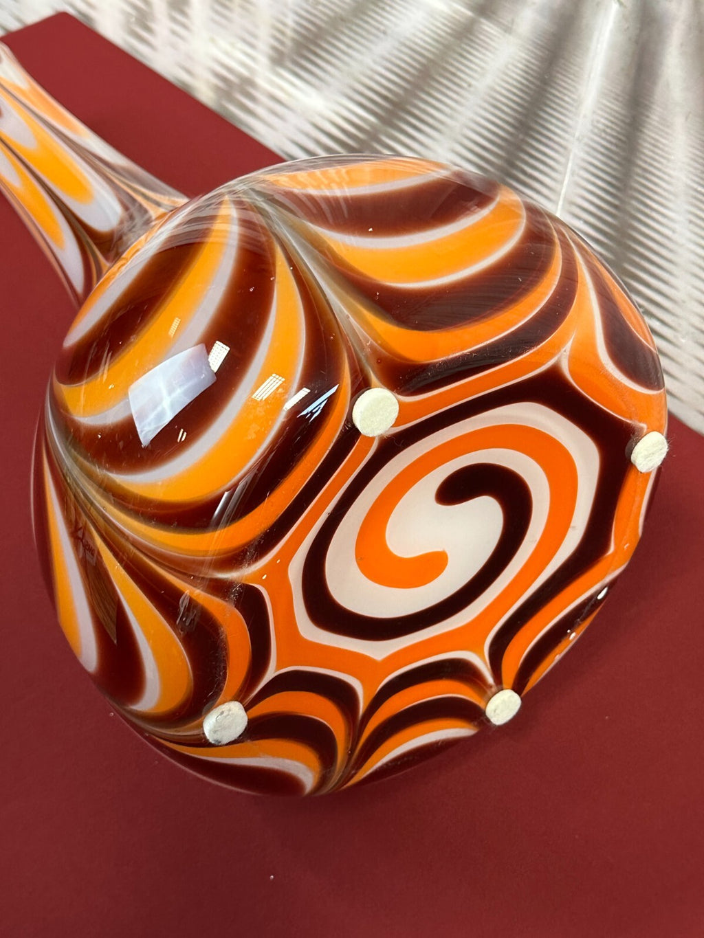 Vintage Bodenvase grosse Vase aus Glas Lollipop Space Age Schott Zwiesel 62x28cm