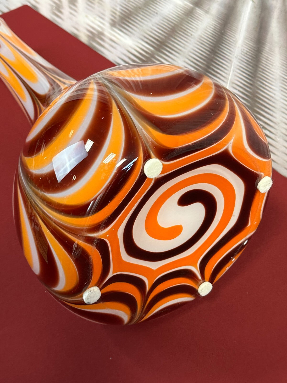 Vintage Bodenvase grosse Vase aus Glas Lollipop Space Age Schott Zwiesel 62x28cm