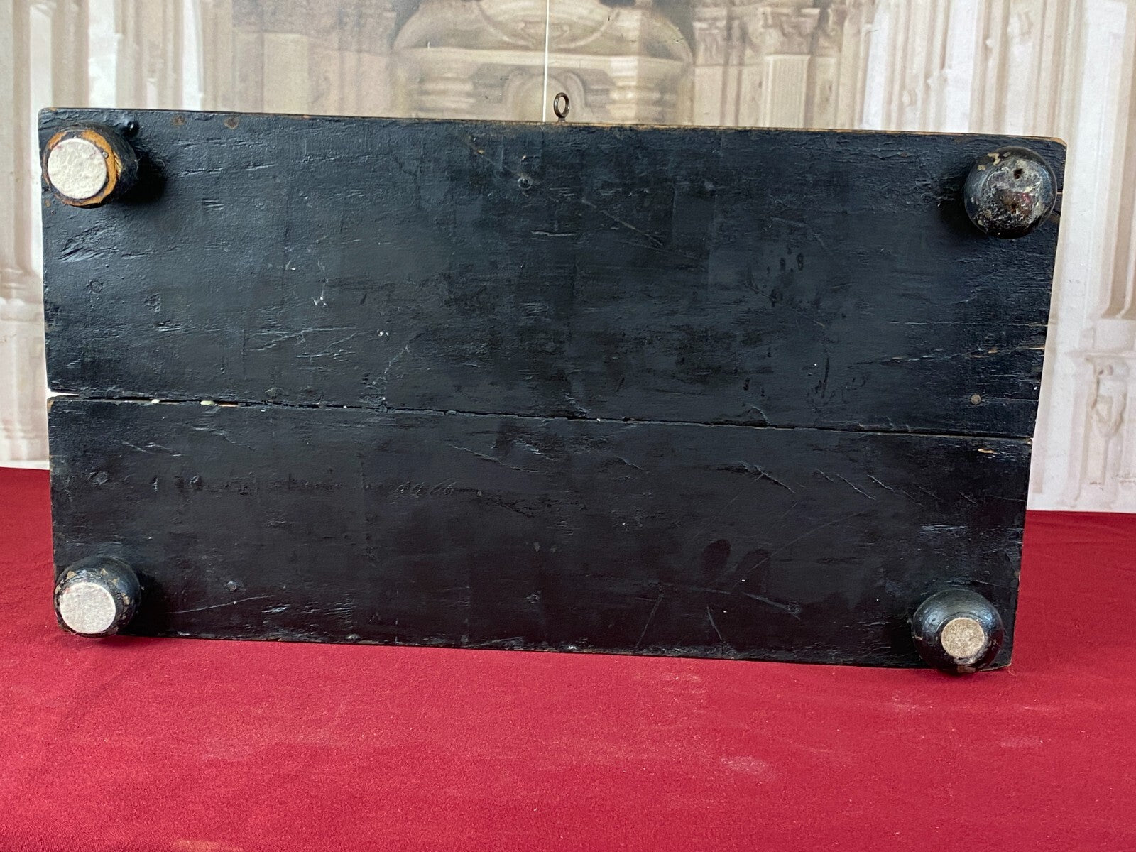Antike Kolonial Kiste aus Holz mit Messingbeschlägen um 1880 Truhe