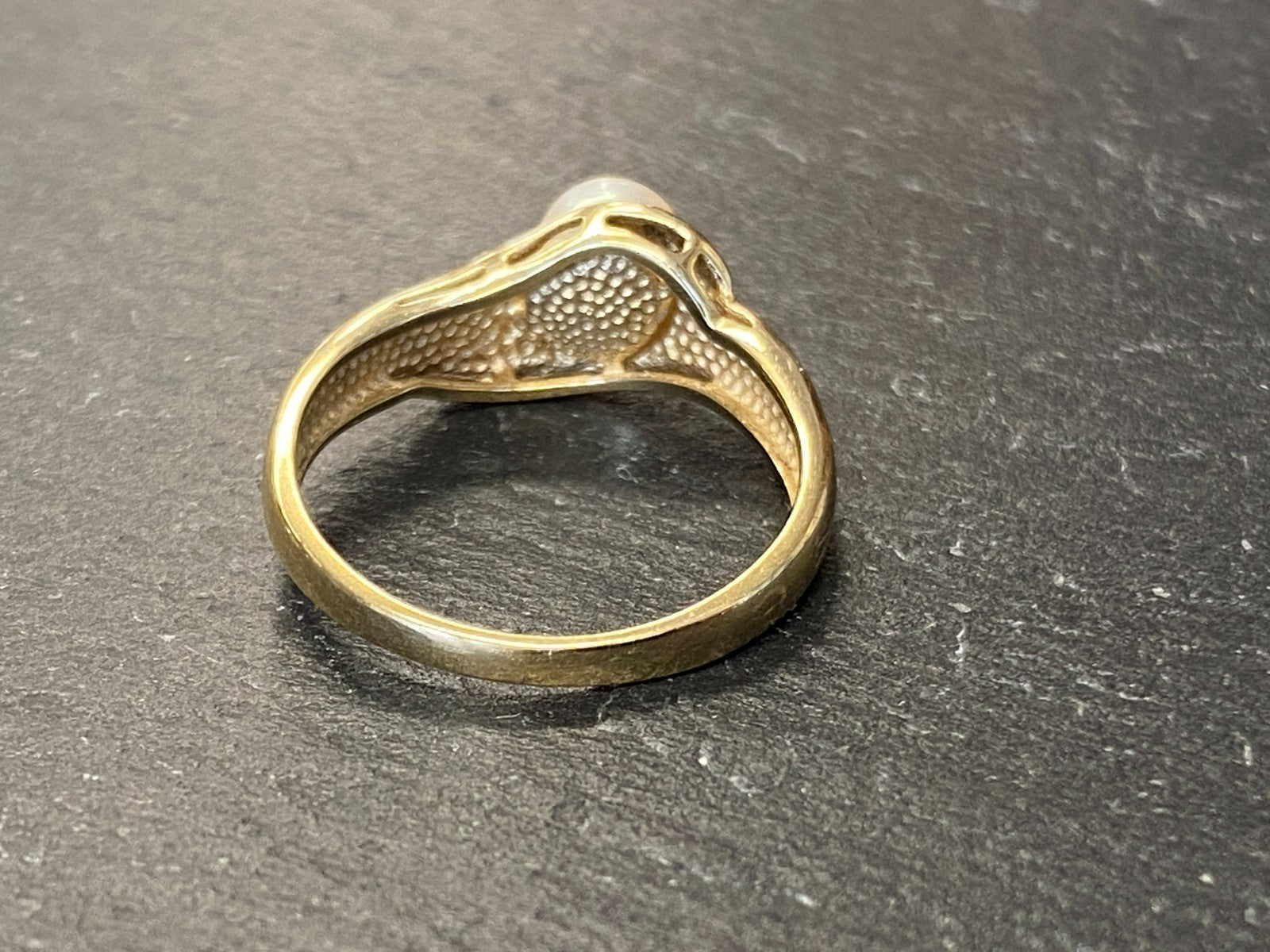 Eleganter Perlenring Ring Gelbgold 585 mit Perle und Diamanten Grösse 53