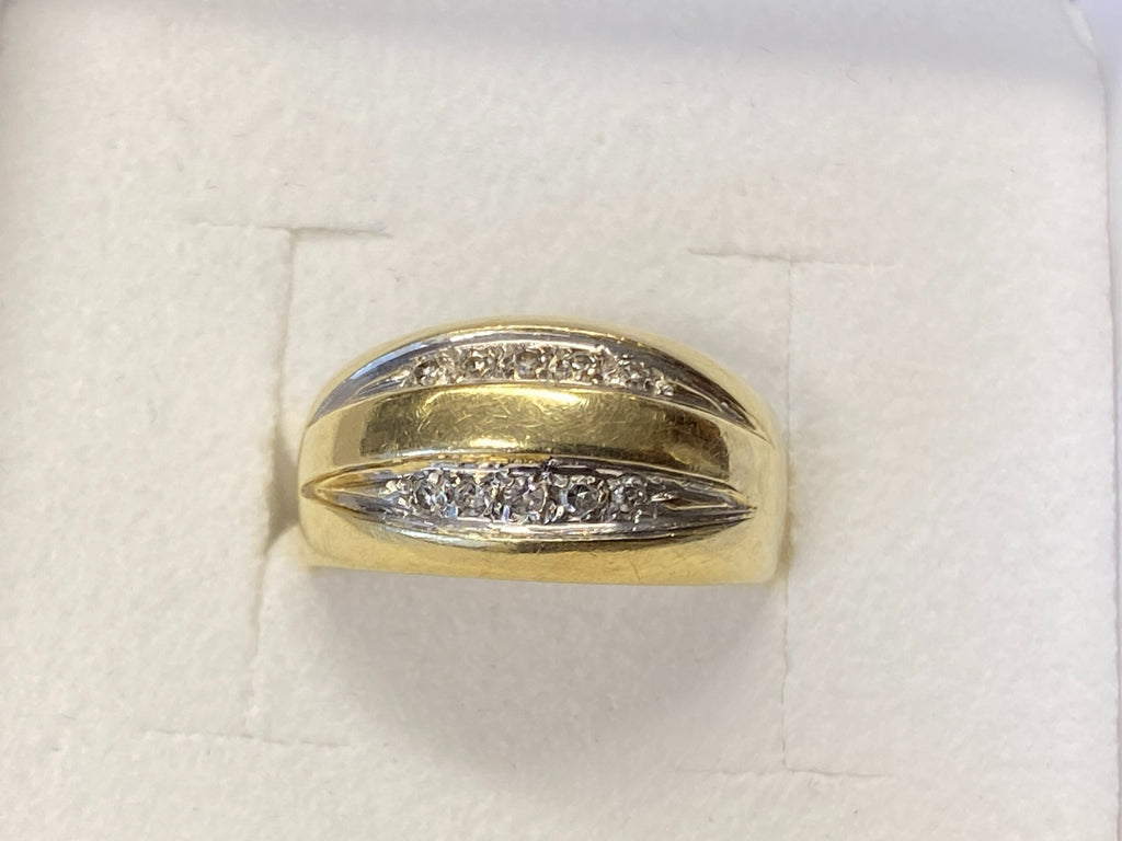 Eleganter Ring Gold 585 Diamanten 0.1ct Grösse 50