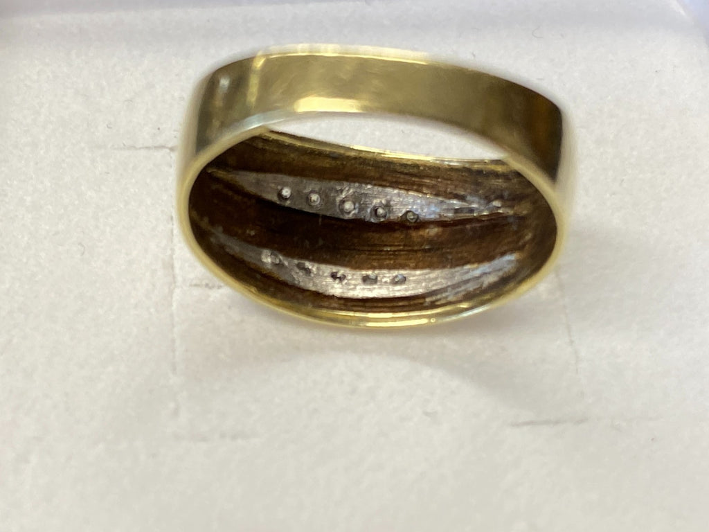 Eleganter Ring Gold 585 Diamanten 0.1ct Grösse 50