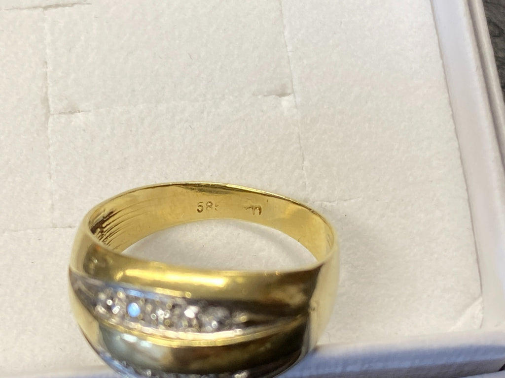 Eleganter Ring Gold 585 Diamanten 0.1ct Grösse 50