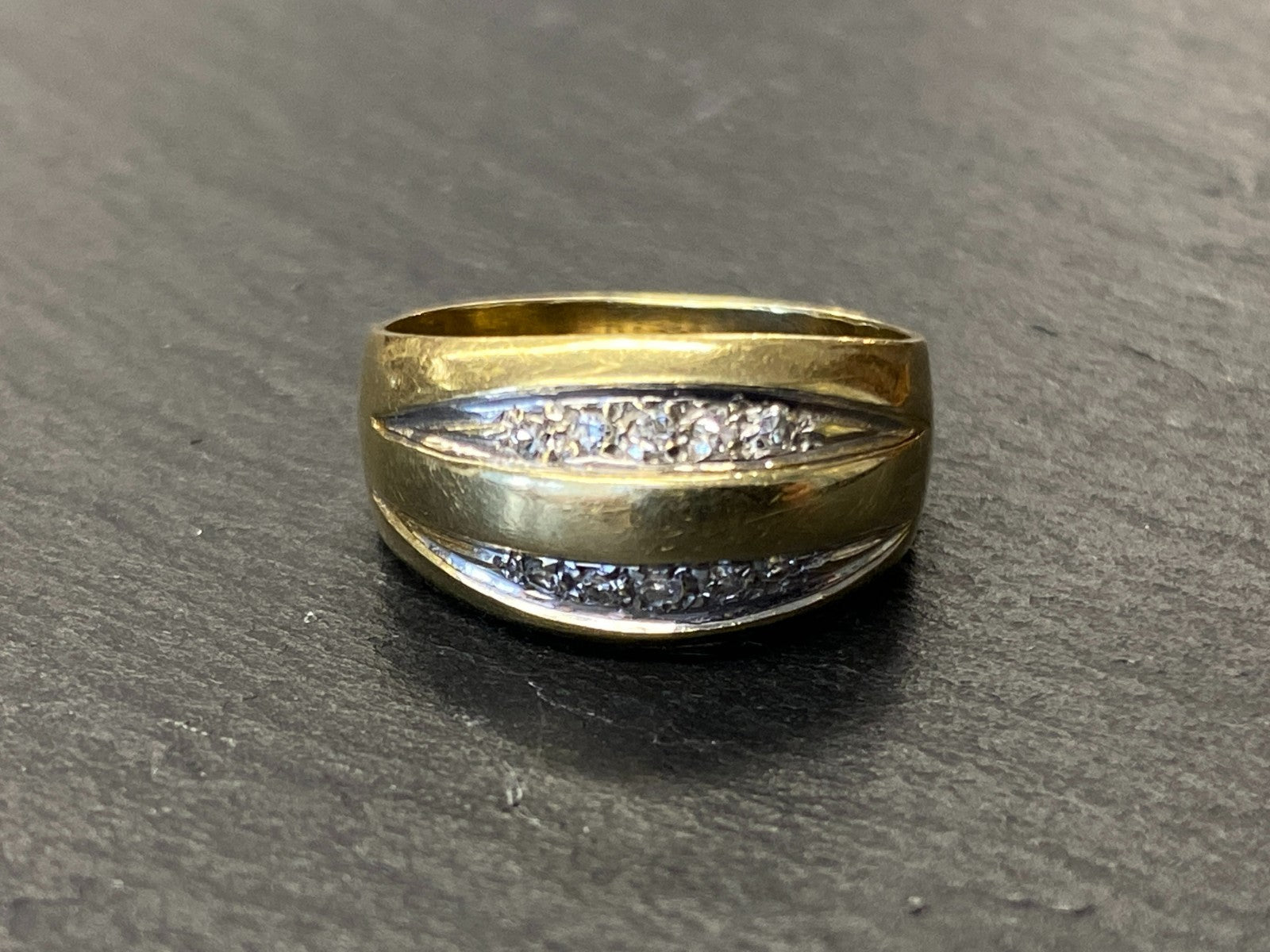 Eleganter Ring Gold 585 Diamanten 0.1ct Grösse 50