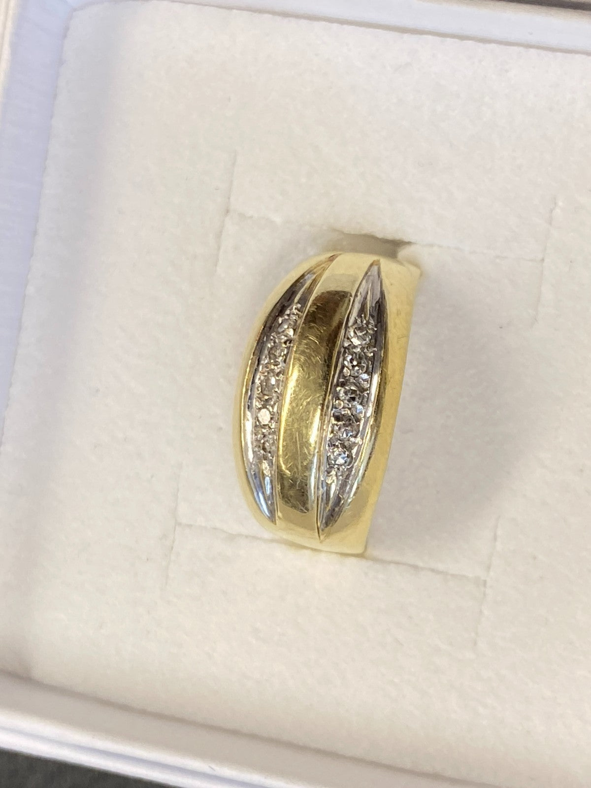 Eleganter Ring Gold 585 Diamanten 0.1ct Grösse 50