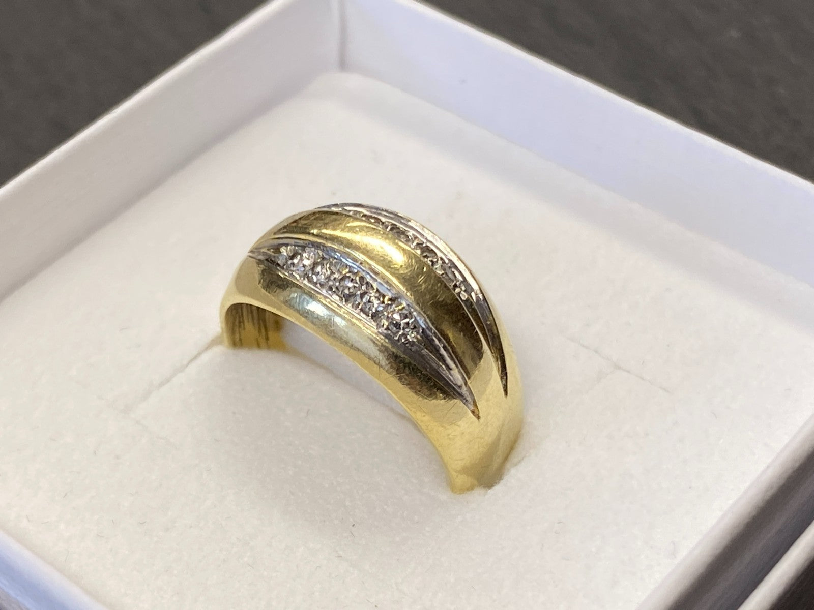Eleganter Ring Gold 585 Diamanten 0.1ct Grösse 50