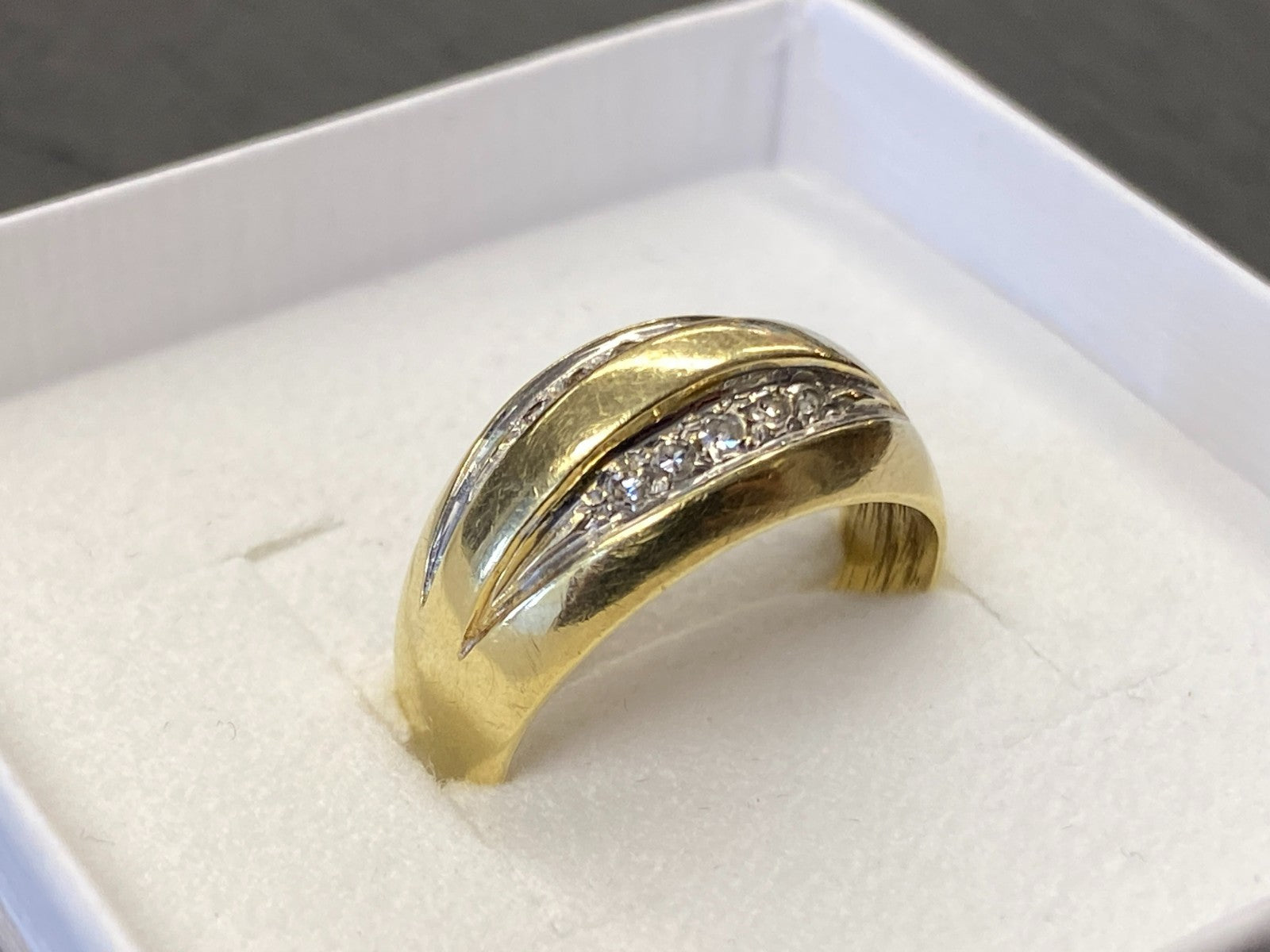 Eleganter Ring Gold 585 Diamanten 0.1ct Grösse 50