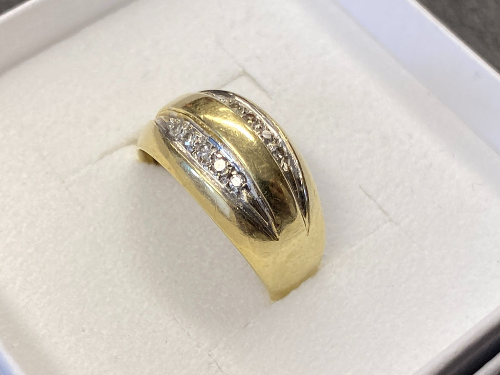 Eleganter Ring Gold 585 Diamanten 0.1ct Grösse 50