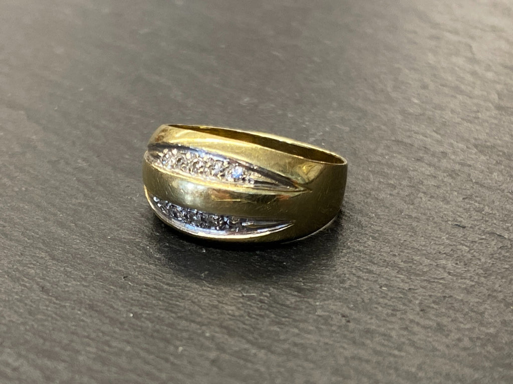 ELEGANTER RING GOLD 585 DIAMANTEN 0.1ct GRÖSSE 50