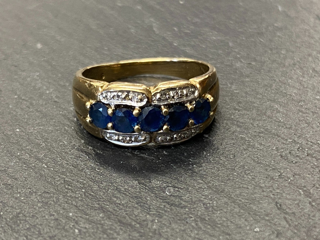 Eleganter Ring Gold 333 Diamanten Saphire Grösse 56