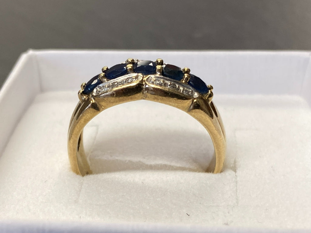 Eleganter Ring Gold 333 Diamanten Saphire Grösse 56