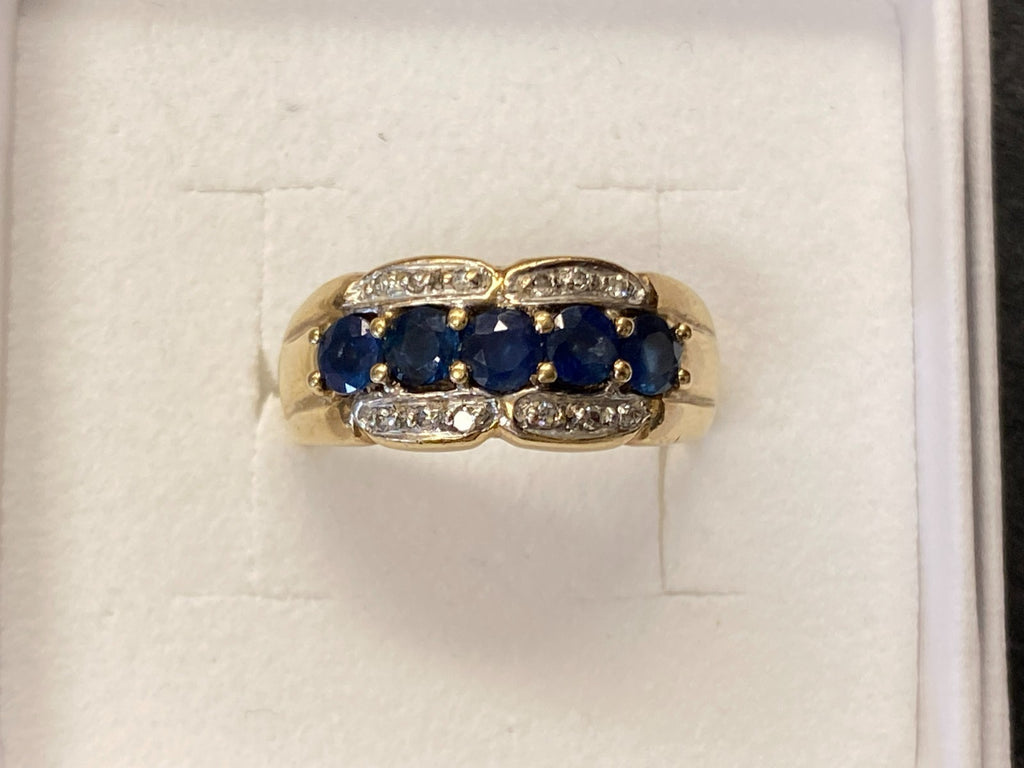 Eleganter Ring Gold 333 Diamanten Saphire Grösse 56