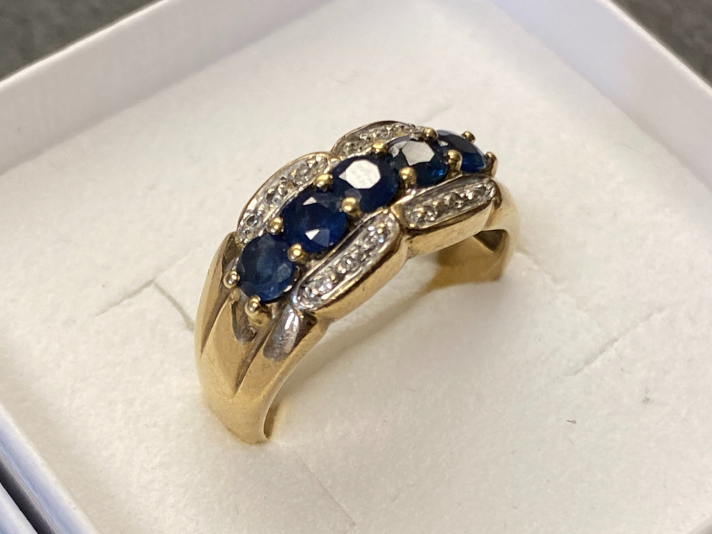 Eleganter Ring Gold 333 Diamanten Saphire Grösse 56