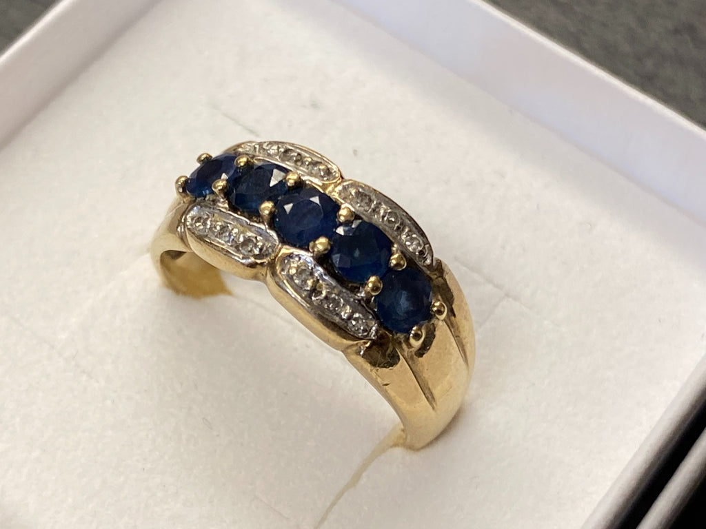Eleganter Ring Gold 333 Diamanten Saphire Grösse 56