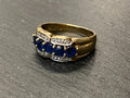 ELEGANTER RING GOLD 333 DIAMANTEN SAPHIRE GRÖSSE 56