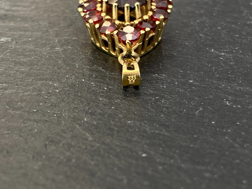 Antiker Böhmen Anhänger Gold 333 mit Granat
