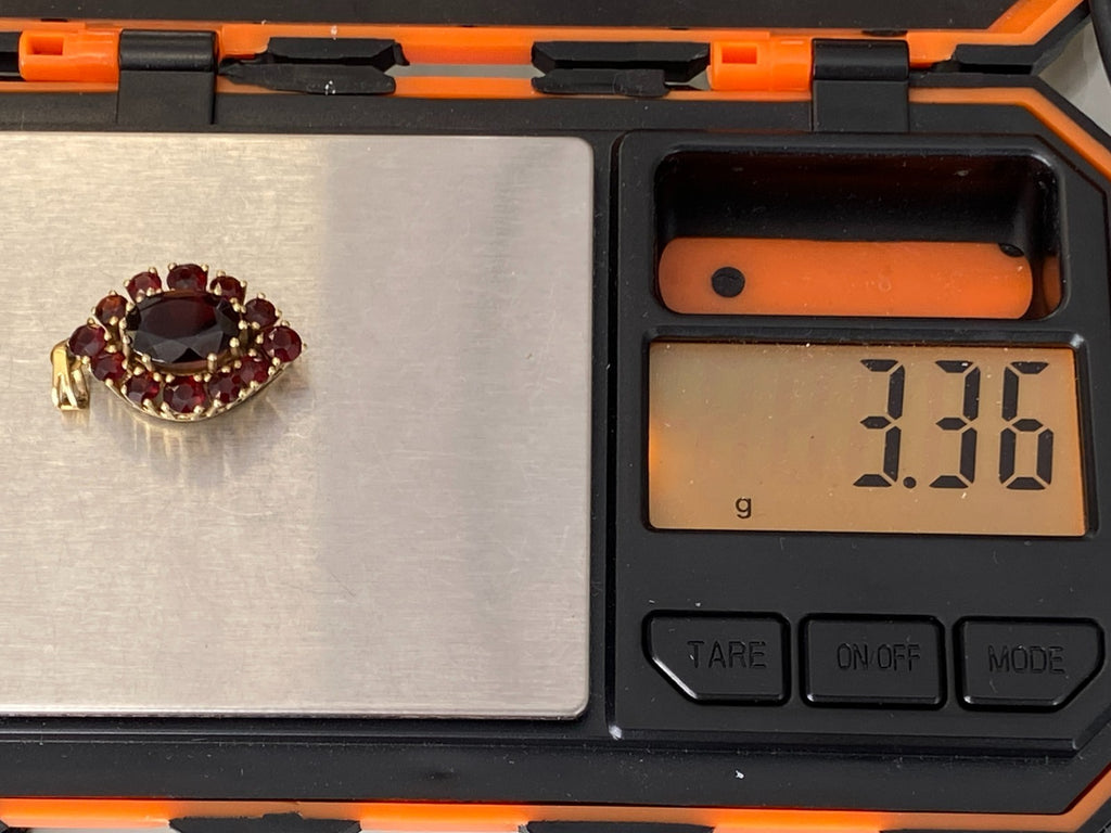 Antiker Böhmen Anhänger Gold 333 mit Granat