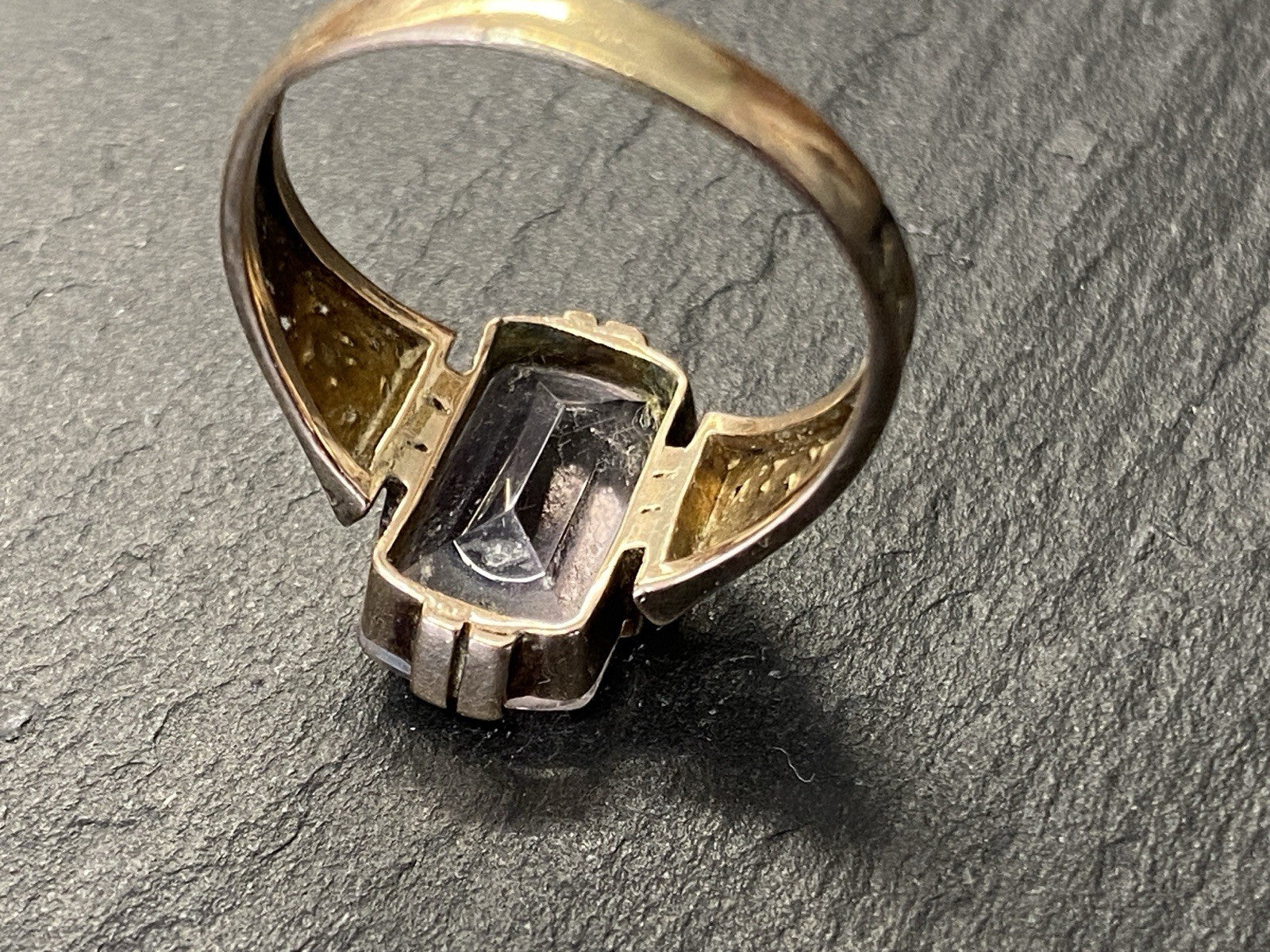 Ring Bergkristall Filigranes Dekor Quarz Grösse 60, Wohl Silber vergoldet